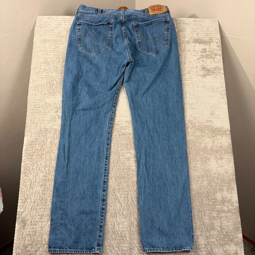 Levis 501‎ Original Fit Mens Blue Straight Leg Button Fly Jeans 40x38 00501-0194